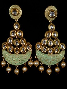 Kundan Earrings with Meenakari Work